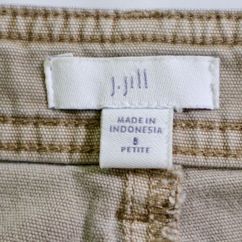 J Jill Size 8 Petite Cotton Canvas Crop Pants Wide Leg Brown Sugar - Picture 9 of 10